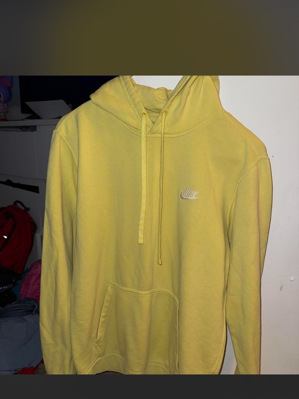Nike Men's Bright Yellow Pullover Hoodie